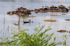 Kratie, Cambodia. Floating Vietnamese houseboat on the Mekong River in Kratie, Cambodia.-Yvette Cardozo-Photographic Print