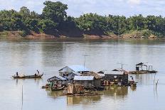 Kratie, Cambodia. Floating Vietnamese houseboat on the Mekong River in Kratie, Cambodia.-Yvette Cardozo-Photographic Print