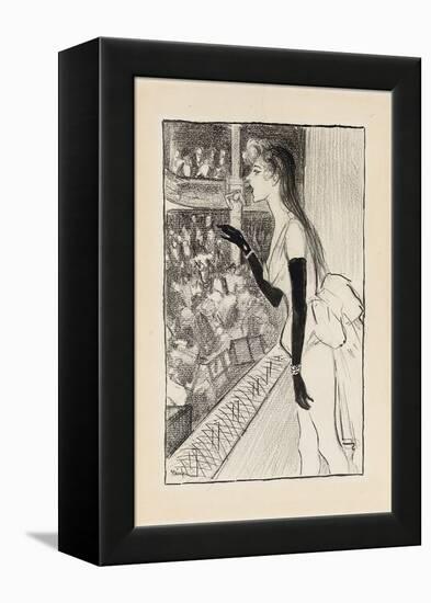 Yvette Gilbert at the Theatre, (Brush and Black Ink, Charcoal and Black Crayon on Paper)-Theophile Alexandre Steinlen-Framed Premier Image Canvas