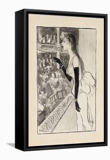 Yvette Gilbert at the Theatre, (Brush and Black Ink, Charcoal and Black Crayon on Paper)-Theophile Alexandre Steinlen-Framed Premier Image Canvas