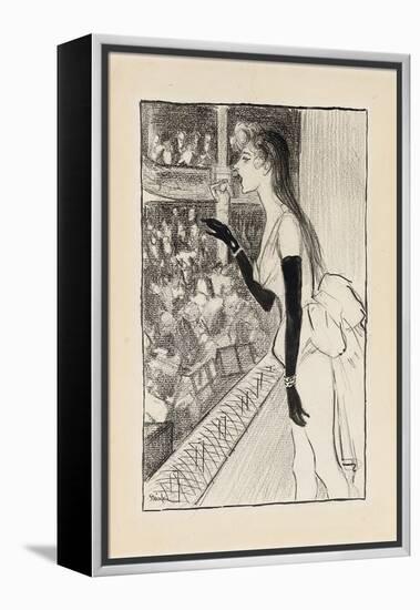 Yvette Gilbert at the Theatre, (Brush and Black Ink, Charcoal and Black Crayon on Paper)-Theophile Alexandre Steinlen-Framed Premier Image Canvas