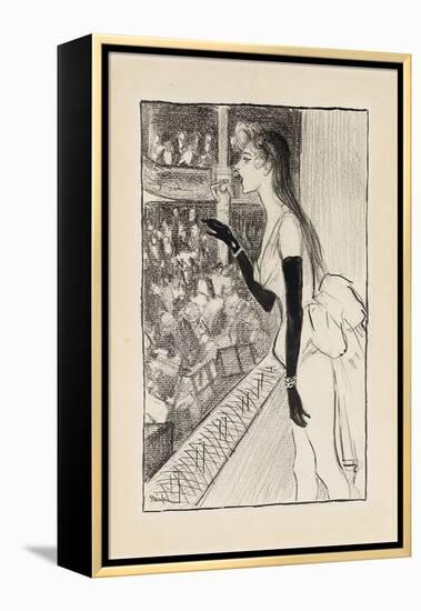 Yvette Gilbert at the Theatre, (Brush and Black Ink, Charcoal and Black Crayon on Paper)-Theophile Alexandre Steinlen-Framed Premier Image Canvas