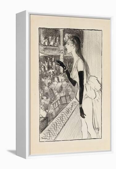 Yvette Gilbert at the Theatre, (Brush and Black Ink, Charcoal and Black Crayon on Paper)-Theophile Alexandre Steinlen-Framed Premier Image Canvas