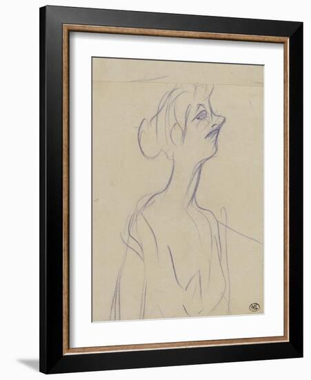Yvette Guilbert en buste-Henri de Toulouse-Lautrec-Framed Giclee Print