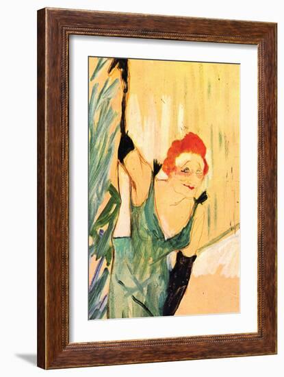 Yvette Guilbert Greets The Audience-Henri de Toulouse-Lautrec-Framed Art Print