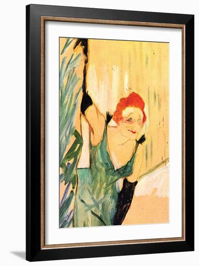 Yvette Guilbert Greets The Audience-Henri de Toulouse-Lautrec-Framed Art Print