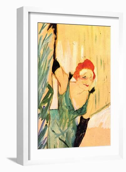 Yvette Guilbert Greets the Audience-Henri de Toulouse-Lautrec-Framed Art Print