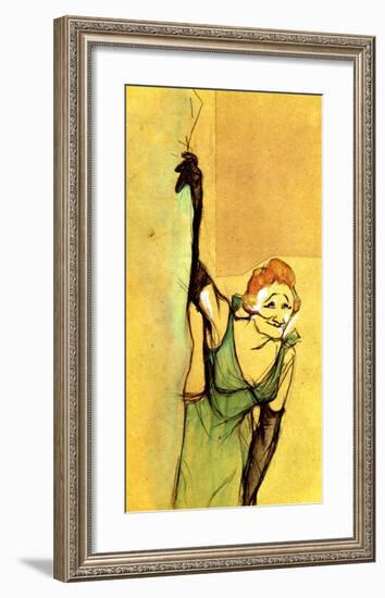 Yvette Guilbert Taking Curtain Call-Henri de Toulouse-Lautrec-Framed Giclee Print