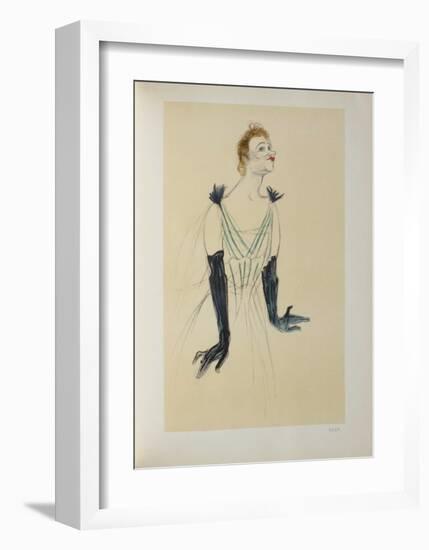 Yvette Guilbert-Henri de Toulouse-Lautrec-Framed Collectable Print