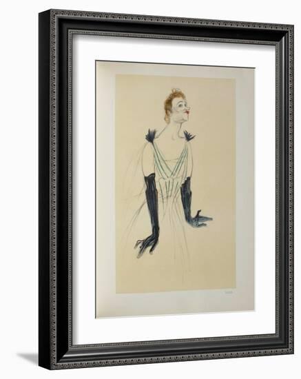 Yvette Guilbert-Henri de Toulouse-Lautrec-Framed Collectable Print