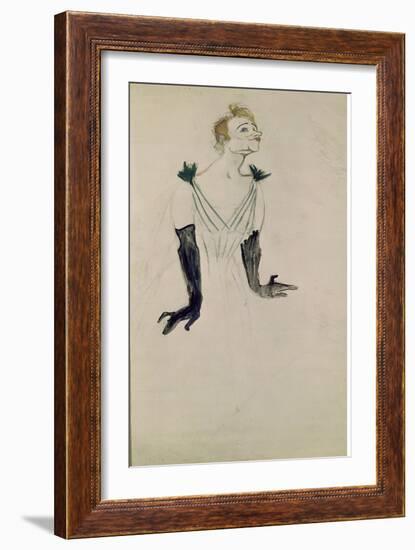 Yvette Guilbert-Henri de Toulouse-Lautrec-Framed Giclee Print