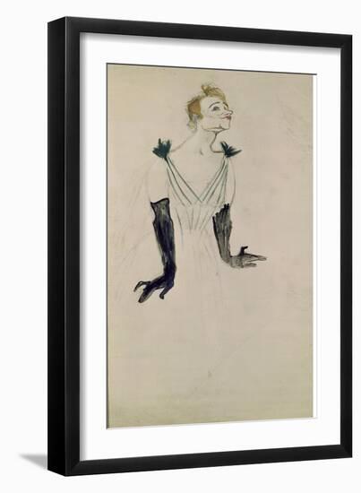 Yvette Guilbert-Henri de Toulouse-Lautrec-Framed Giclee Print