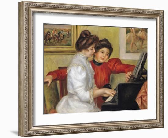 Yvonne and Christine Lerolle at the Piano, 1897-Pierre-Auguste Renoir-Framed Giclee Print