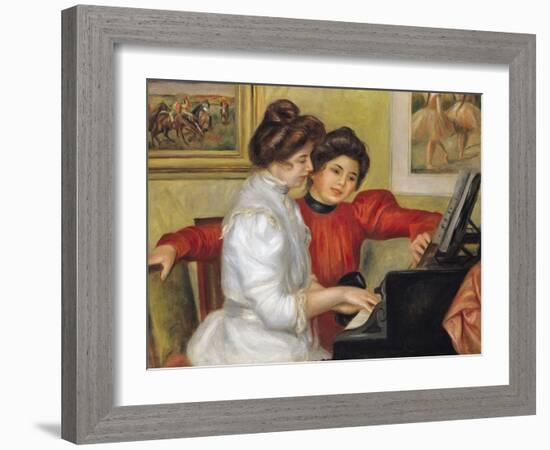 Yvonne and Christine Lerolle at the Piano, 1897-Pierre-Auguste Renoir-Framed Giclee Print