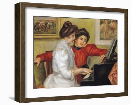 Yvonne and Christine Lerolle at the Piano, 1897-Pierre-Auguste Renoir-Framed Giclee Print