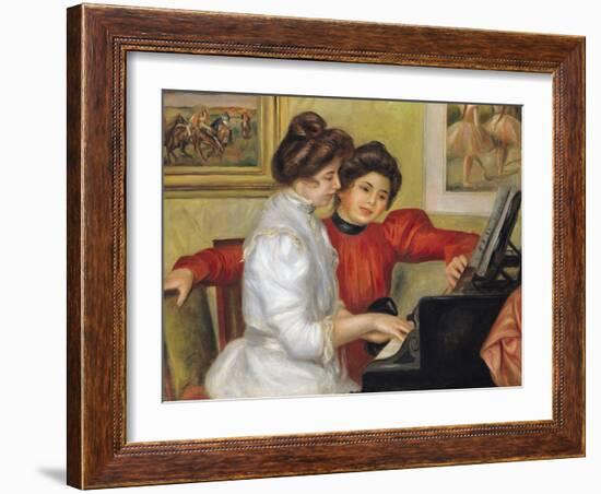 Yvonne and Christine Lerolle at the Piano, 1897-Pierre-Auguste Renoir-Framed Giclee Print