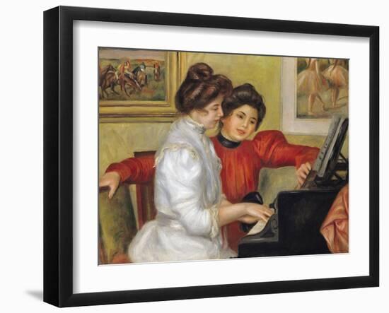 Yvonne and Christine Lerolle at the Piano, 1897-Pierre-Auguste Renoir-Framed Giclee Print