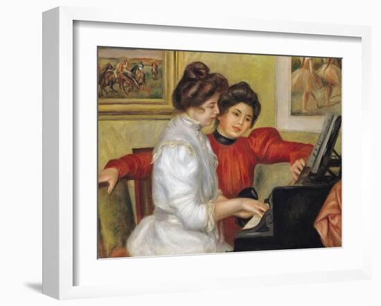 Yvonne and Christine Lerolle at the Piano, 1897-Pierre-Auguste Renoir-Framed Giclee Print