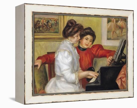 Yvonne and Christine Lerolle at the Piano, 1897-Pierre-Auguste Renoir-Framed Premier Image Canvas