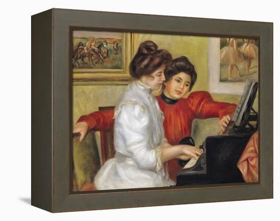 Yvonne and Christine Lerolle at the Piano, 1897-Pierre-Auguste Renoir-Framed Premier Image Canvas