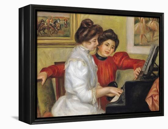 Yvonne and Christine Lerolle at the Piano, 1897-Pierre-Auguste Renoir-Framed Premier Image Canvas