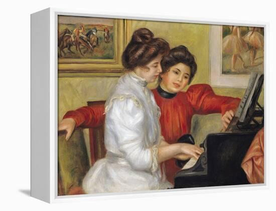 Yvonne and Christine Lerolle at the Piano, 1897-Pierre-Auguste Renoir-Framed Premier Image Canvas