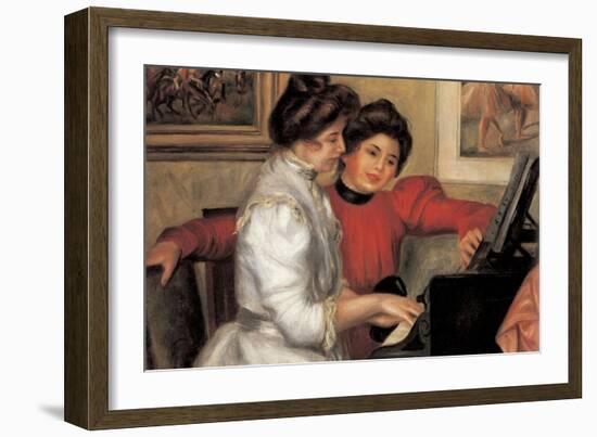 Yvonne and Christine Lerolle at the Piano-Pierre-Auguste Renoir-Framed Art Print