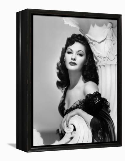 Yvonne by Carlo (1922 2007) actrice d'origine canadienne naturalisee americaine (b/w photo)-null-Framed Stretched Canvas