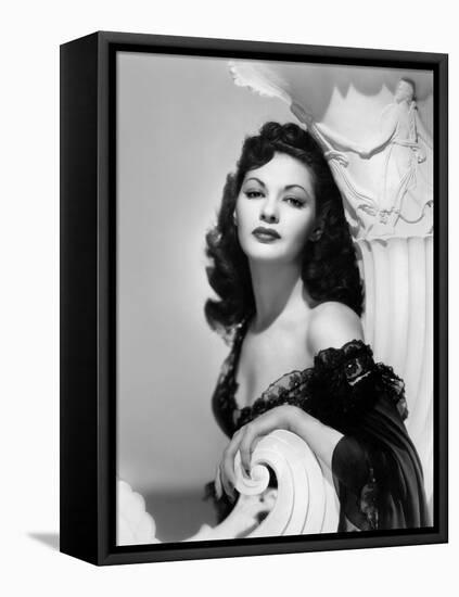 Yvonne by Carlo (1922 2007) actrice d'origine canadienne naturalisee americaine (b/w photo)-null-Framed Stretched Canvas