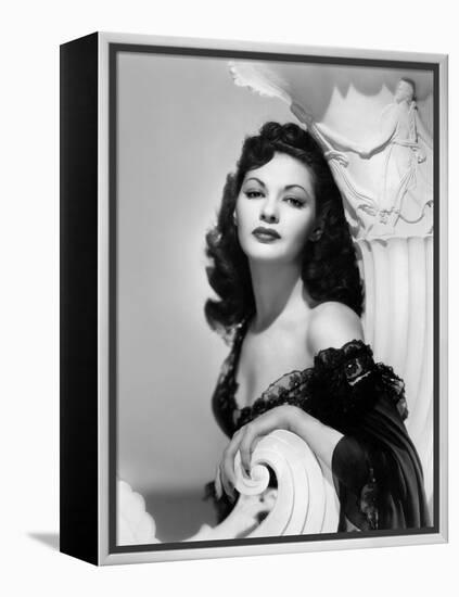 Yvonne by Carlo (1922 2007) actrice d'origine canadienne naturalisee americaine (b/w photo)-null-Framed Stretched Canvas