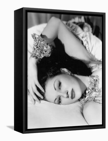 Yvonne by Carlo (1922 2007) actrice d'origine canadienne naturalisee americaine (b/w photo)-null-Framed Stretched Canvas