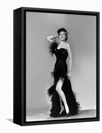 Yvonne by Carlo (1922 2007) actrice d'origine canadienne naturalisee americaine (b/w photo)-null-Framed Stretched Canvas