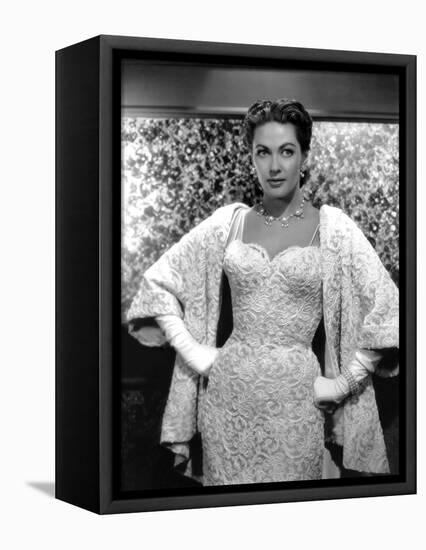 Yvonne by Carlo (1922 2007) actrice d'origine canadienne naturalisee americaine, ici en, 1956 (b/w-null-Framed Stretched Canvas