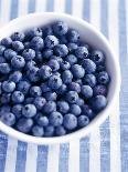 Bowl of Fresh Blueberries on Striped Cloth-Yvonne Duivenvoorden-Premier Image Canvas