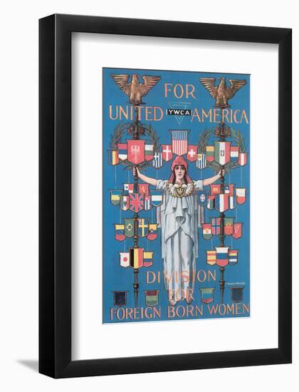 YWCA, For United America-C^ Howard Walker-Framed Art Print