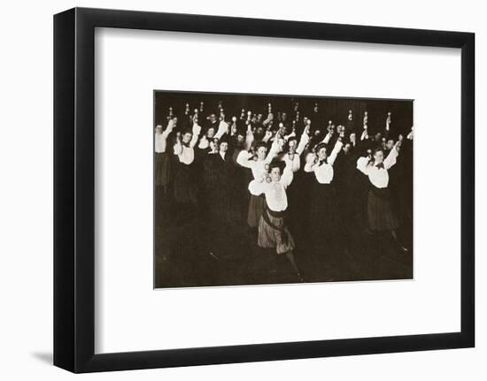 YWCA members exercising, 1910s-Unknown-Framed Photographic Print