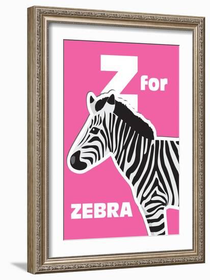 Z for the Zebra, an Animal Alphabet for the Kids-Elizabeta Lexa-Framed Premium Giclee Print