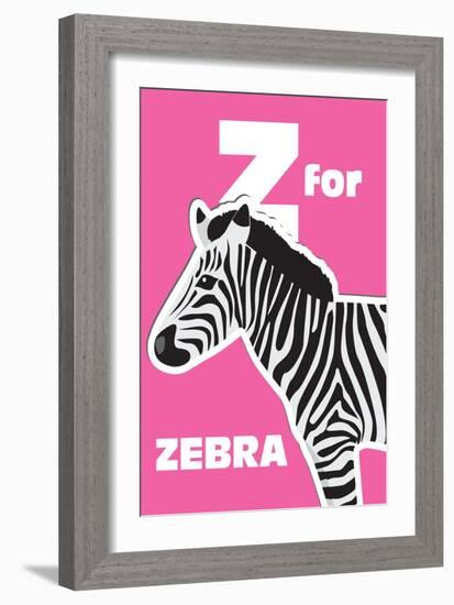 Z for the Zebra, an Animal Alphabet for the Kids-Elizabeta Lexa-Framed Premium Giclee Print