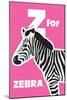 Z for the Zebra, an Animal Alphabet for the Kids-Elizabeta Lexa-Mounted Art Print