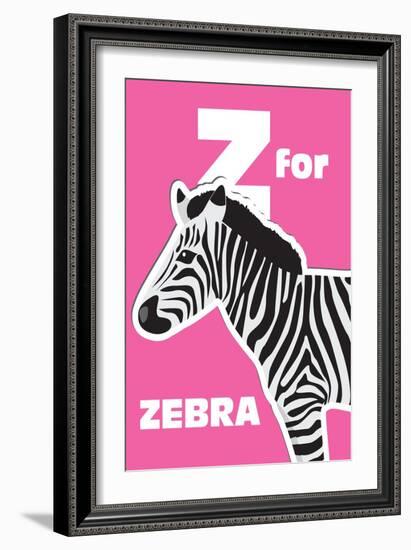 Z for the Zebra, an Animal Alphabet for the Kids-Elizabeta Lexa-Framed Art Print