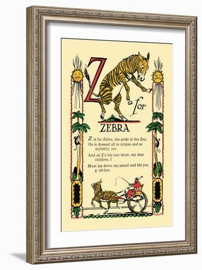 Z for Zebra-Tony Sarge-Framed Art Print