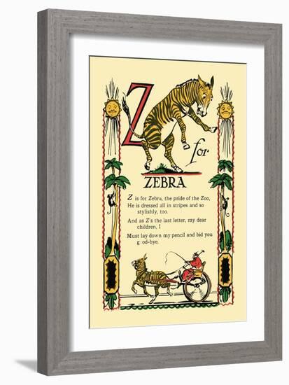 Z for Zebra-Tony Sarge-Framed Art Print