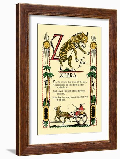 Z for Zebra-Tony Sarge-Framed Art Print