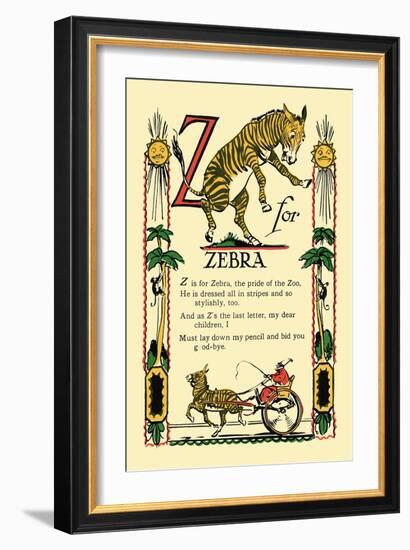 Z for Zebra-Tony Sarge-Framed Art Print