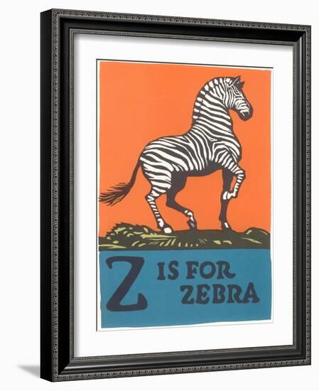 Z is for Zebra-null-Framed Art Print