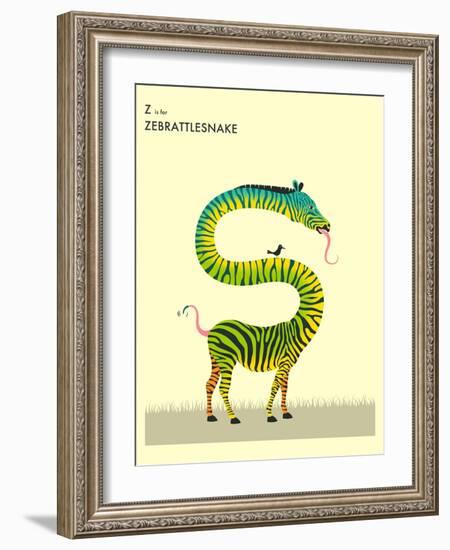 Z is for Zebrattlesnake-Jazzberry Blue-Framed Art Print