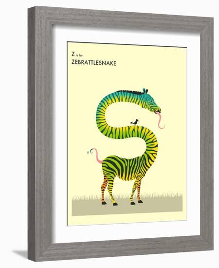 Z is for Zebrattlesnake-Jazzberry Blue-Framed Art Print