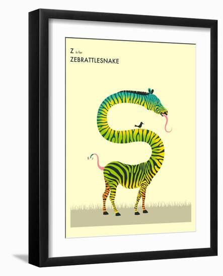 Z is for Zebrattlesnake-Jazzberry Blue-Framed Art Print