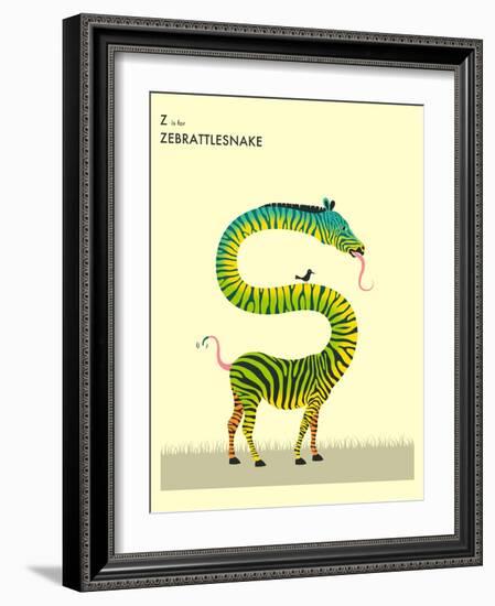 Z is for Zebrattlesnake-Jazzberry Blue-Framed Art Print