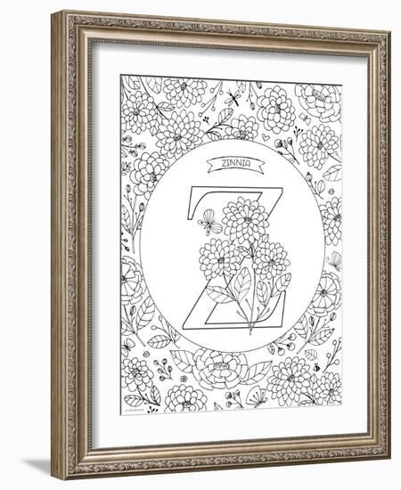 Z is for Zinnia-Heather Rosas-Framed Art Print